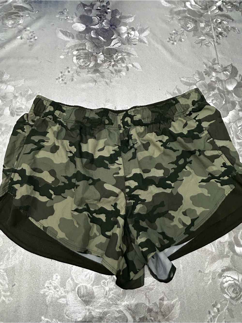 Athletic Works Olive Green Camo Athletic Shorts